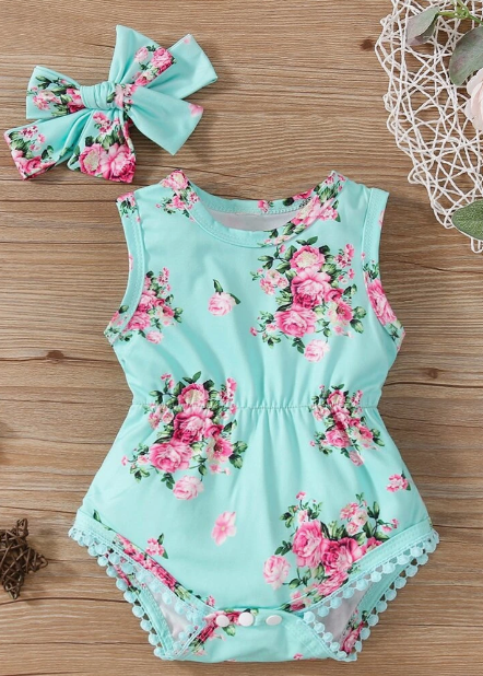 Vestido veraniego con moño - Talla 6  a 9 meses