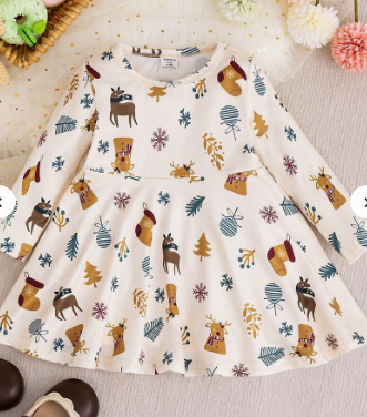 Vestido navideño de renito - 9 a 12 meses