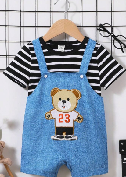 Overol de osito con playera - Talla disponible 18 a 24 meses