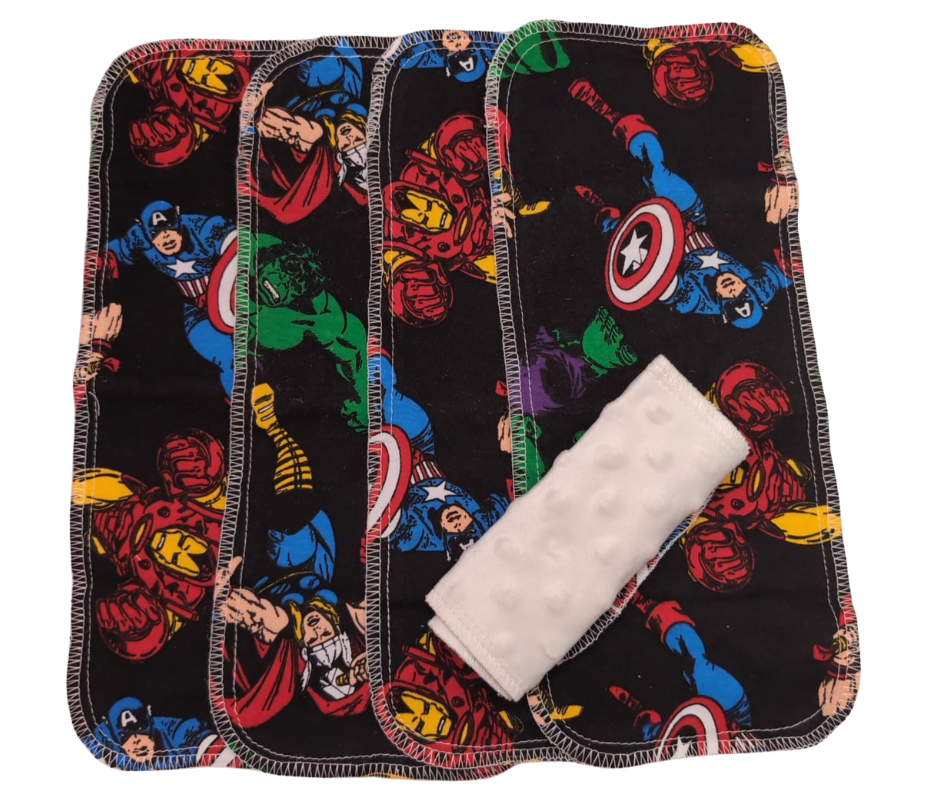 Paq 5 unidades Baby Cube Tela Mink -CAPITAN AMERICA