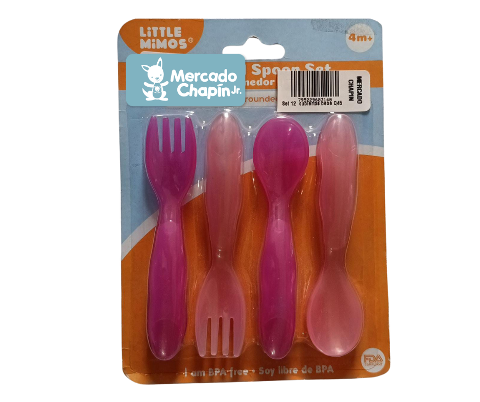 Set de  cuchara y tenedor 12 pc little mimos