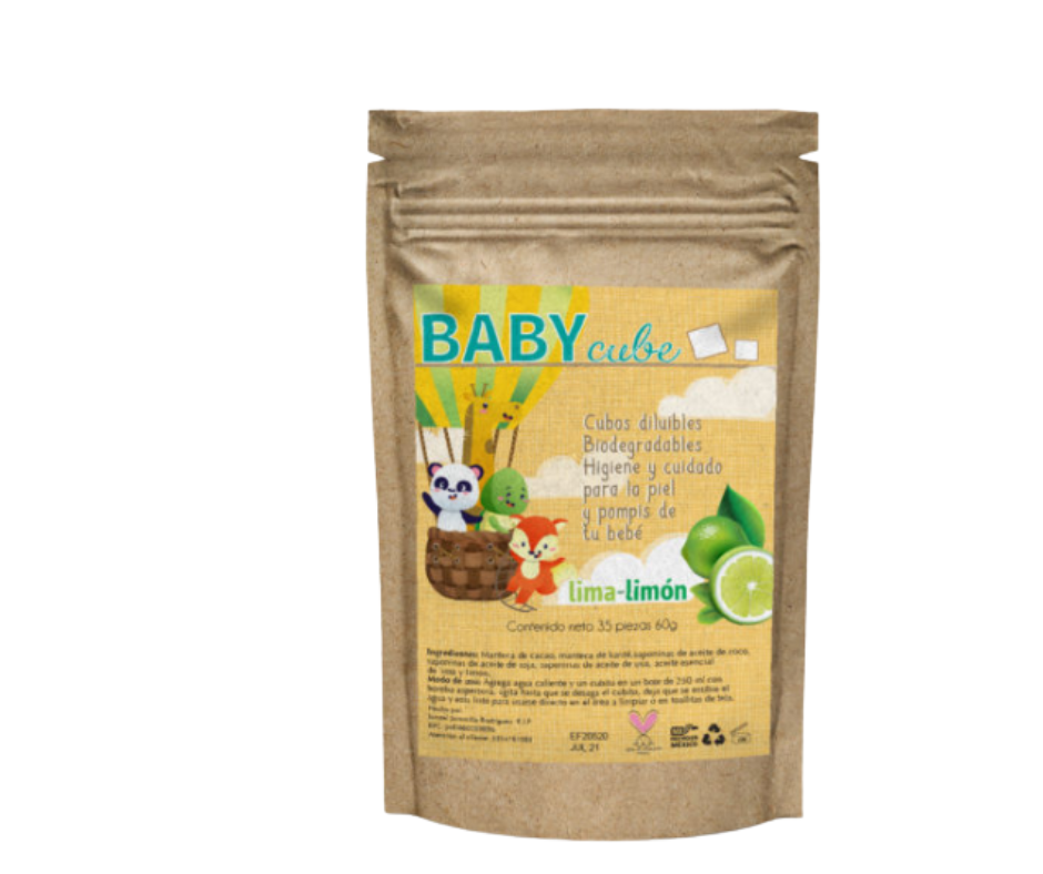 Cubos diluibles biodegradables / Para sustituir las toallitas húmedas lima limon