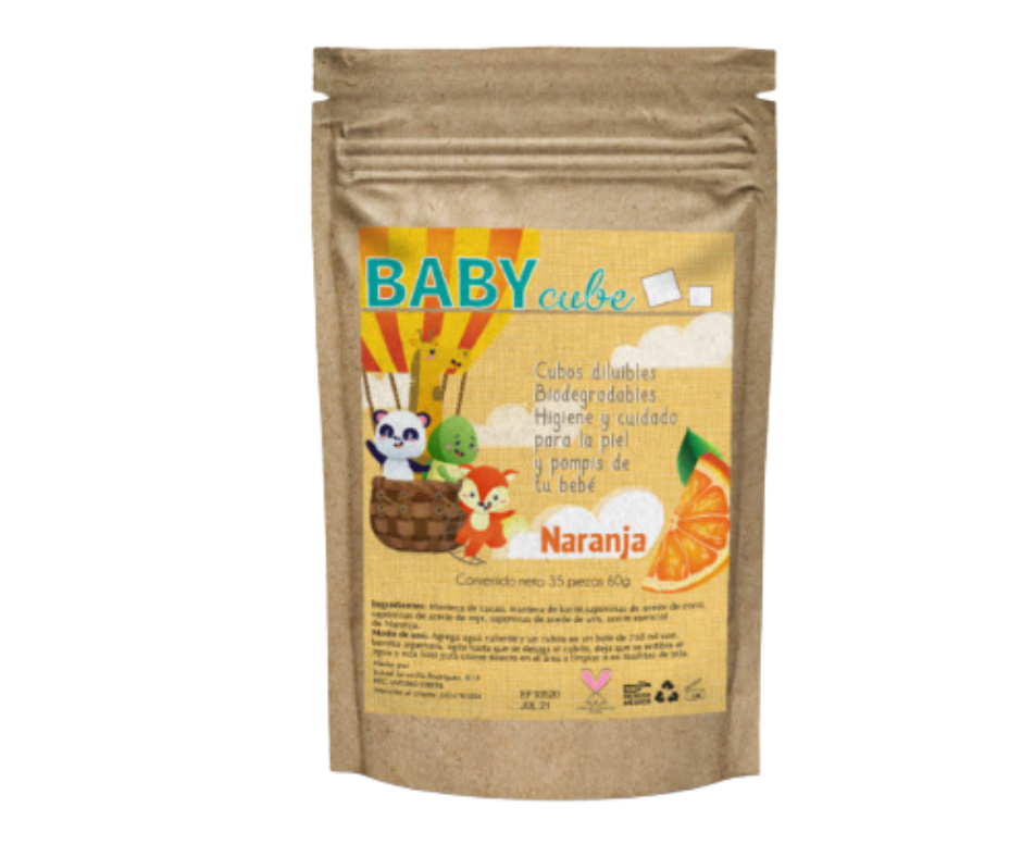 Cubos diluibles biodegradables (naranja)