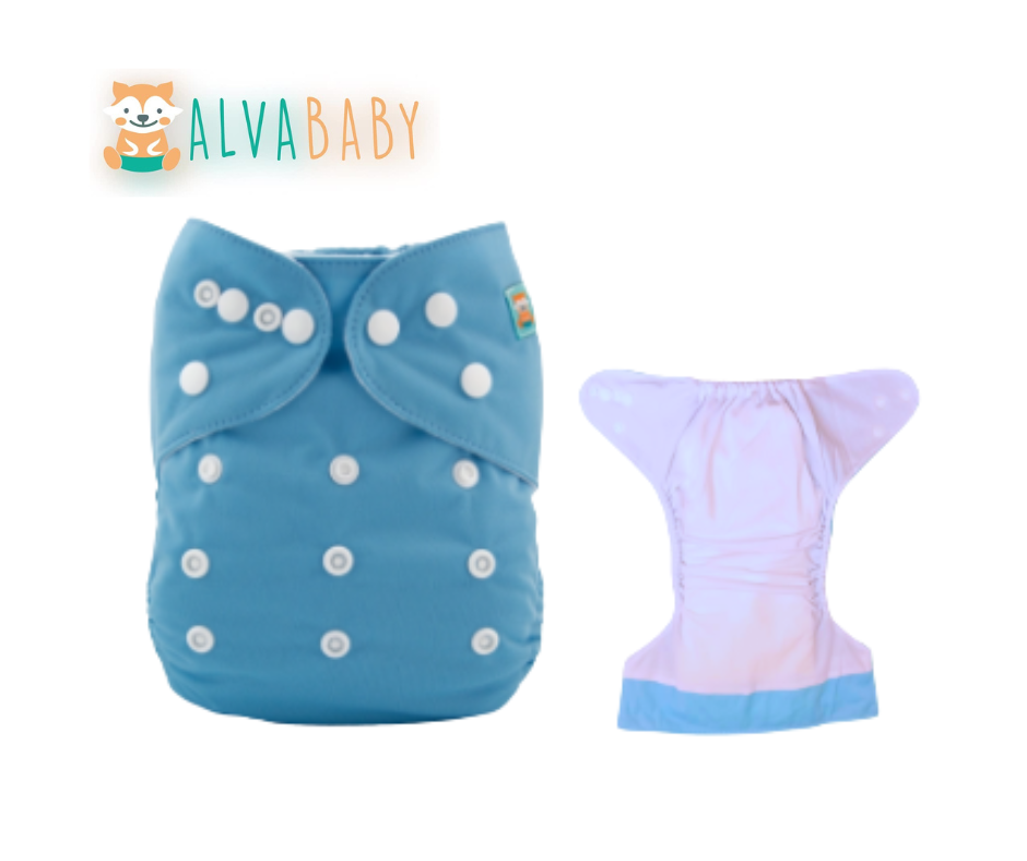 Pañal liso Unitalla Celeste Bebe - TD PREMIUM Alvababy