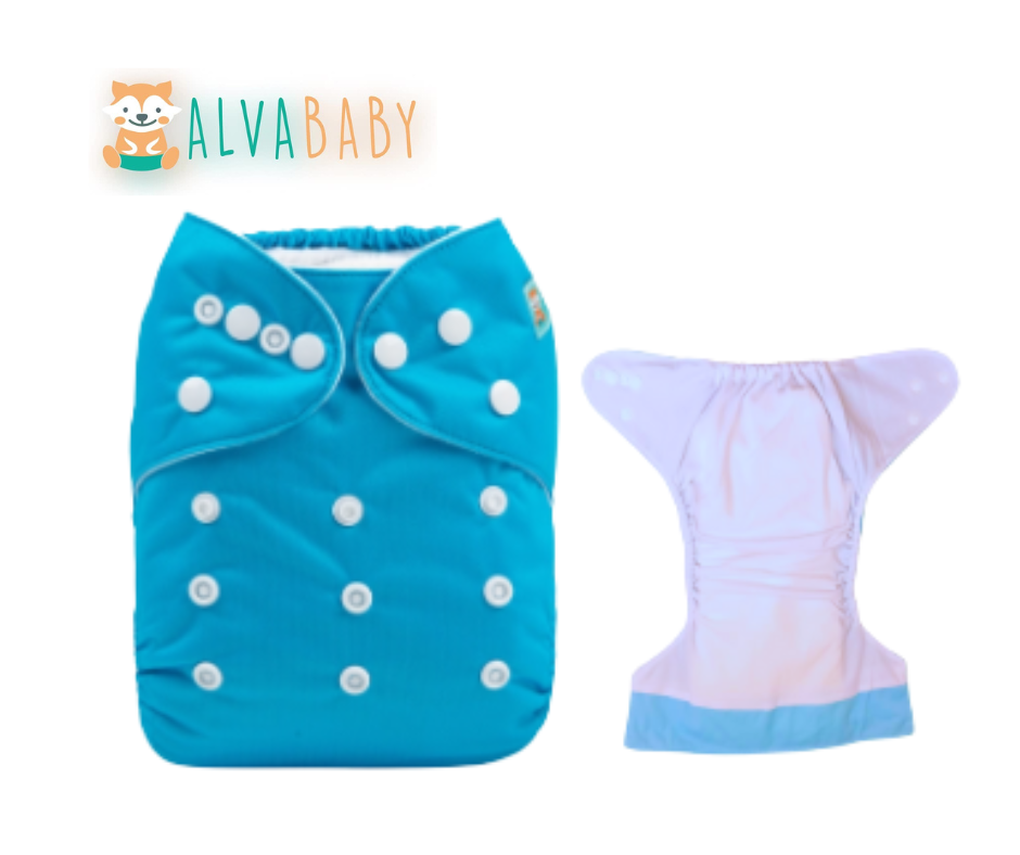 Pañal liso unitalla Azul Nacional - TD PREMIUM Alvababy