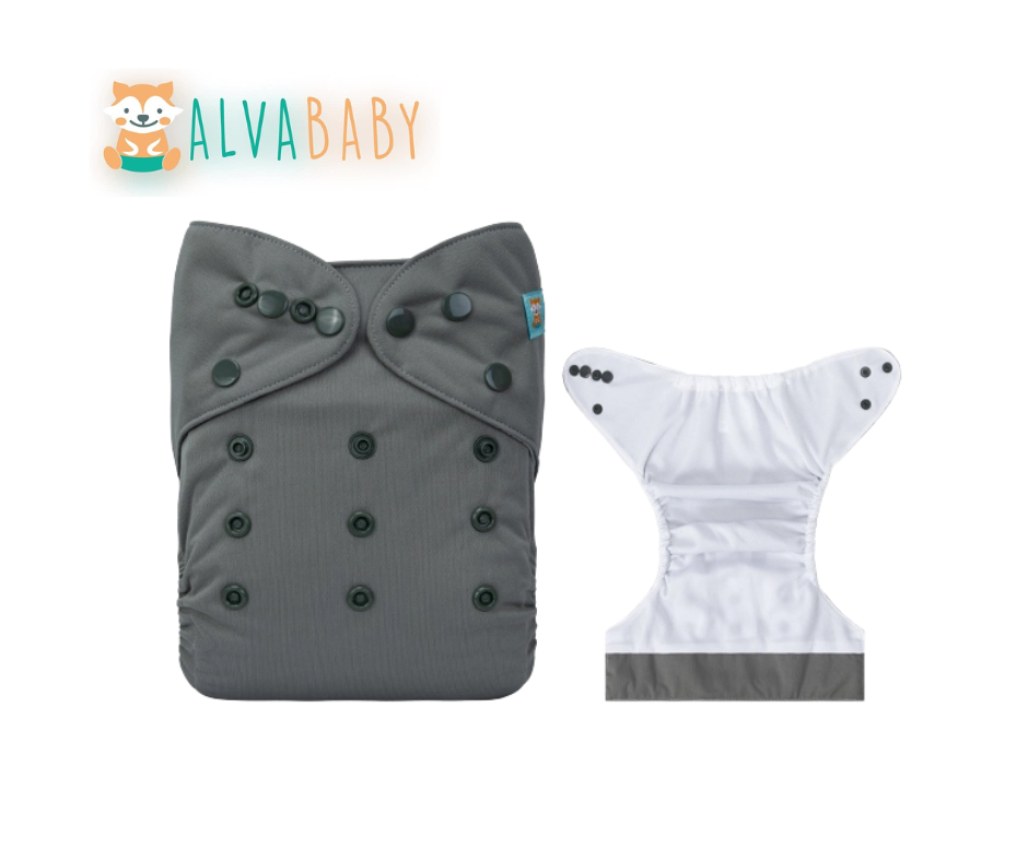Pañal liso unitalla Gris - TD PREMIUM Alvababy