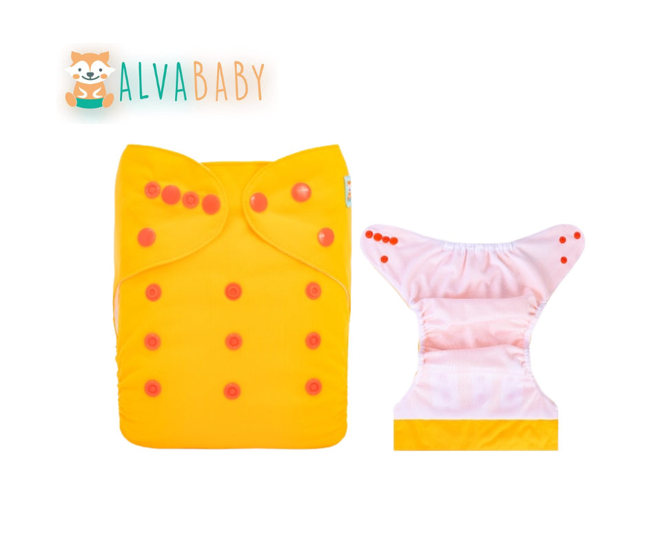 Pañal liso unitalla Mostaza - TD PREMIUM Alvababy