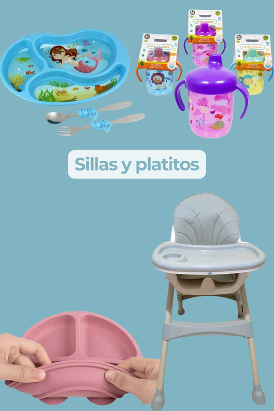 Sillas y platitos bebé