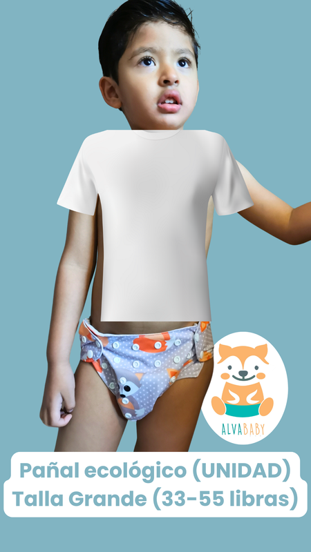 Pañal de tela Talla Grande Alvababy 33 a 55 libras