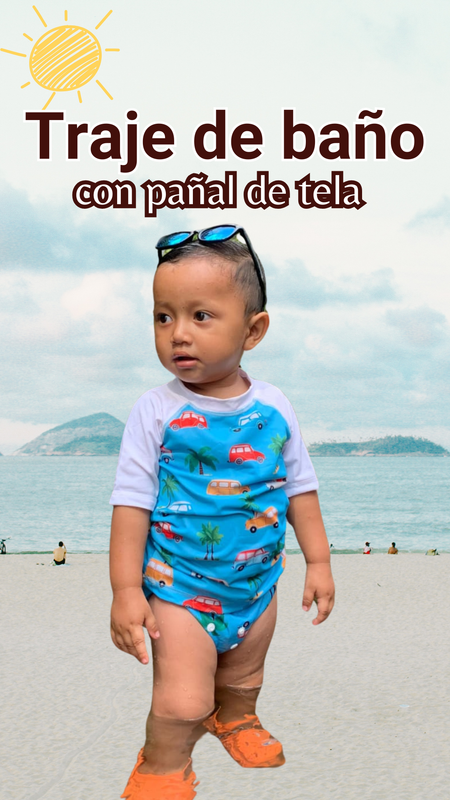 Traje de baño con pañal de piscina de TELA