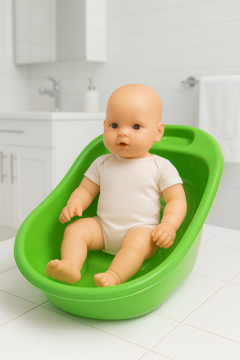 Bañera clásica pequeña plástica -  Verde