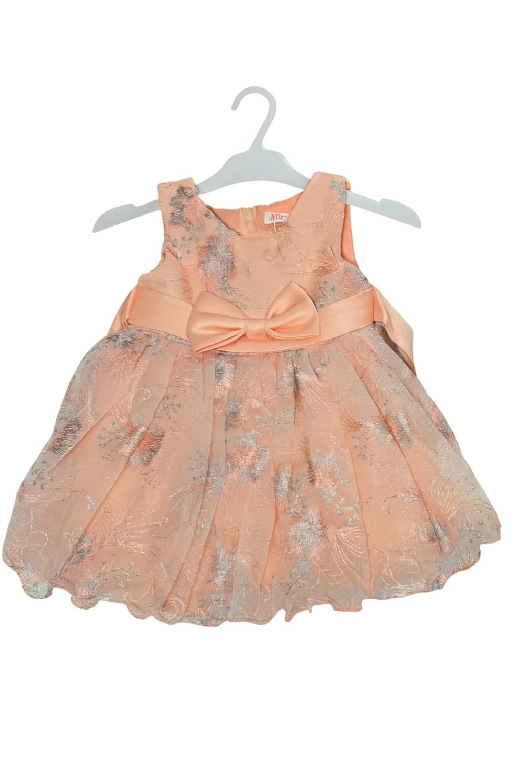 Vestido elegante color durazno de 9 hasta 18 meses