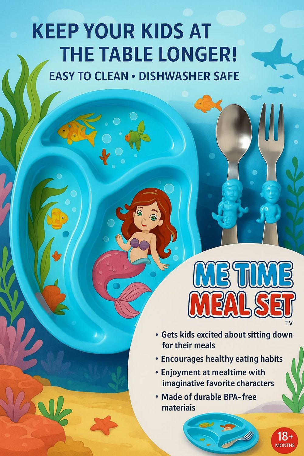 Set platos y cubiertos Sirena