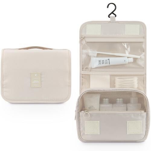High Quality Toiletry bag with Hanger - Beige
