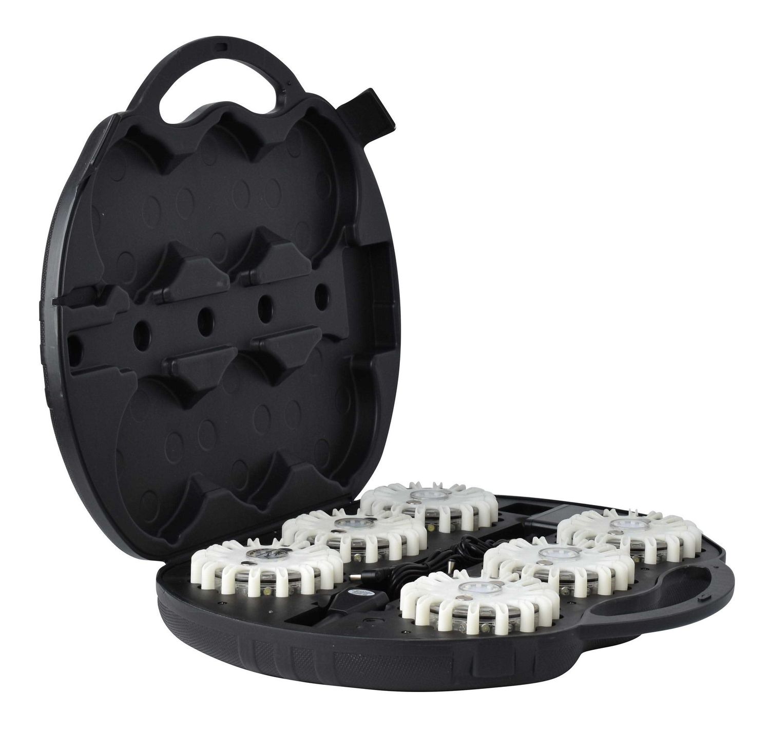 Valise de 6 balises led blanc magnétique et rechargeable spiraled