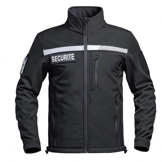 Veste softshell Sécu-One sécurité HV-TAPE noir A10 équipement