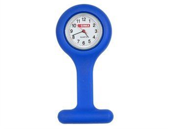 Montre infirmière silicone bleue ronde