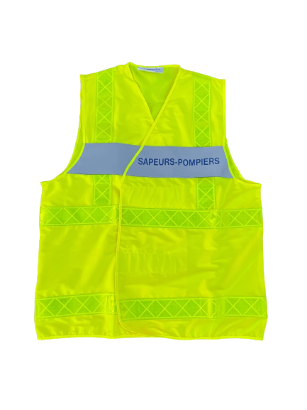 Gilet haute visibilité jaune sapeurs pompiers