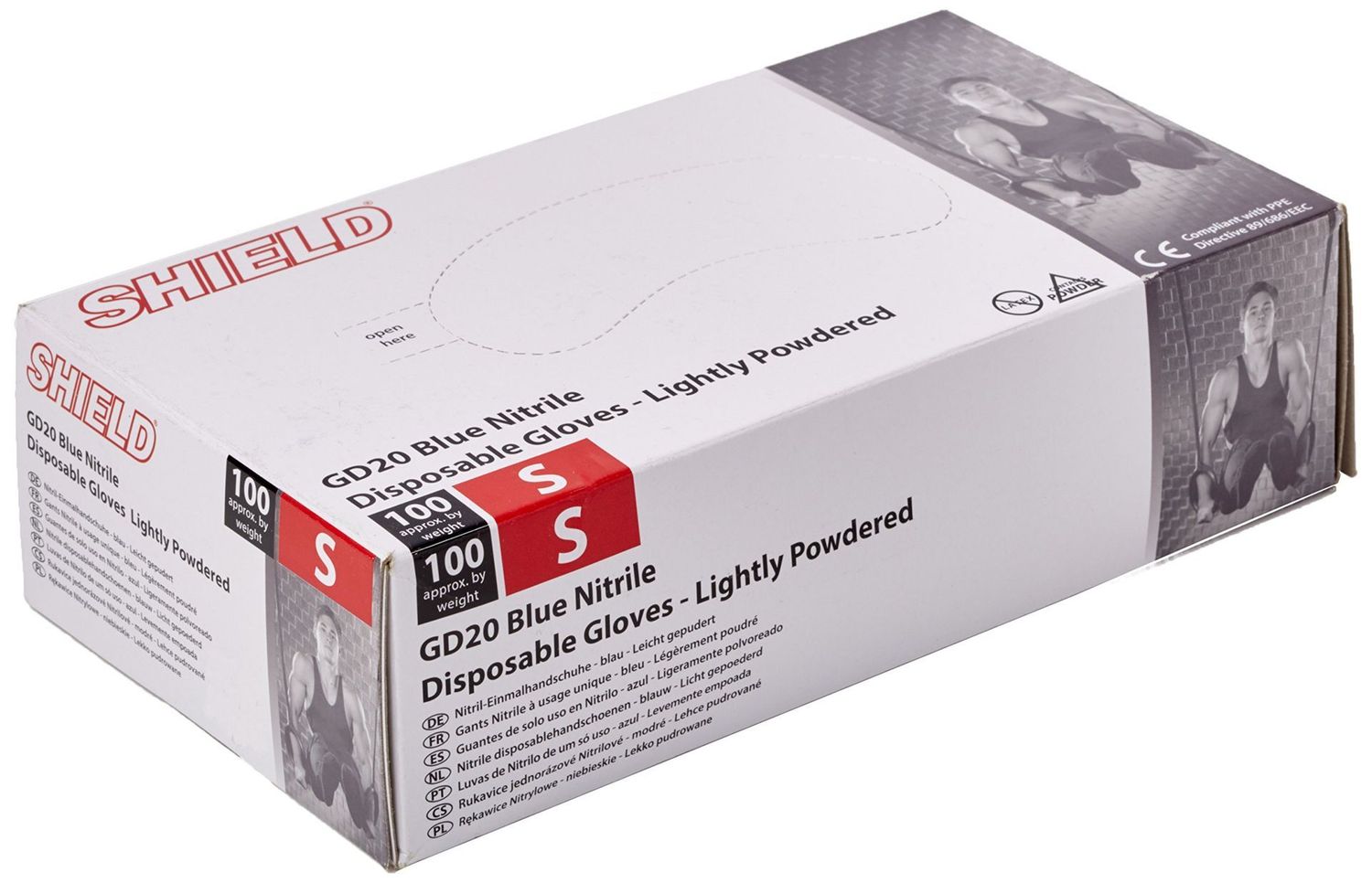 Boîte de 100 gants nitrile légèrement poudrés - taille S