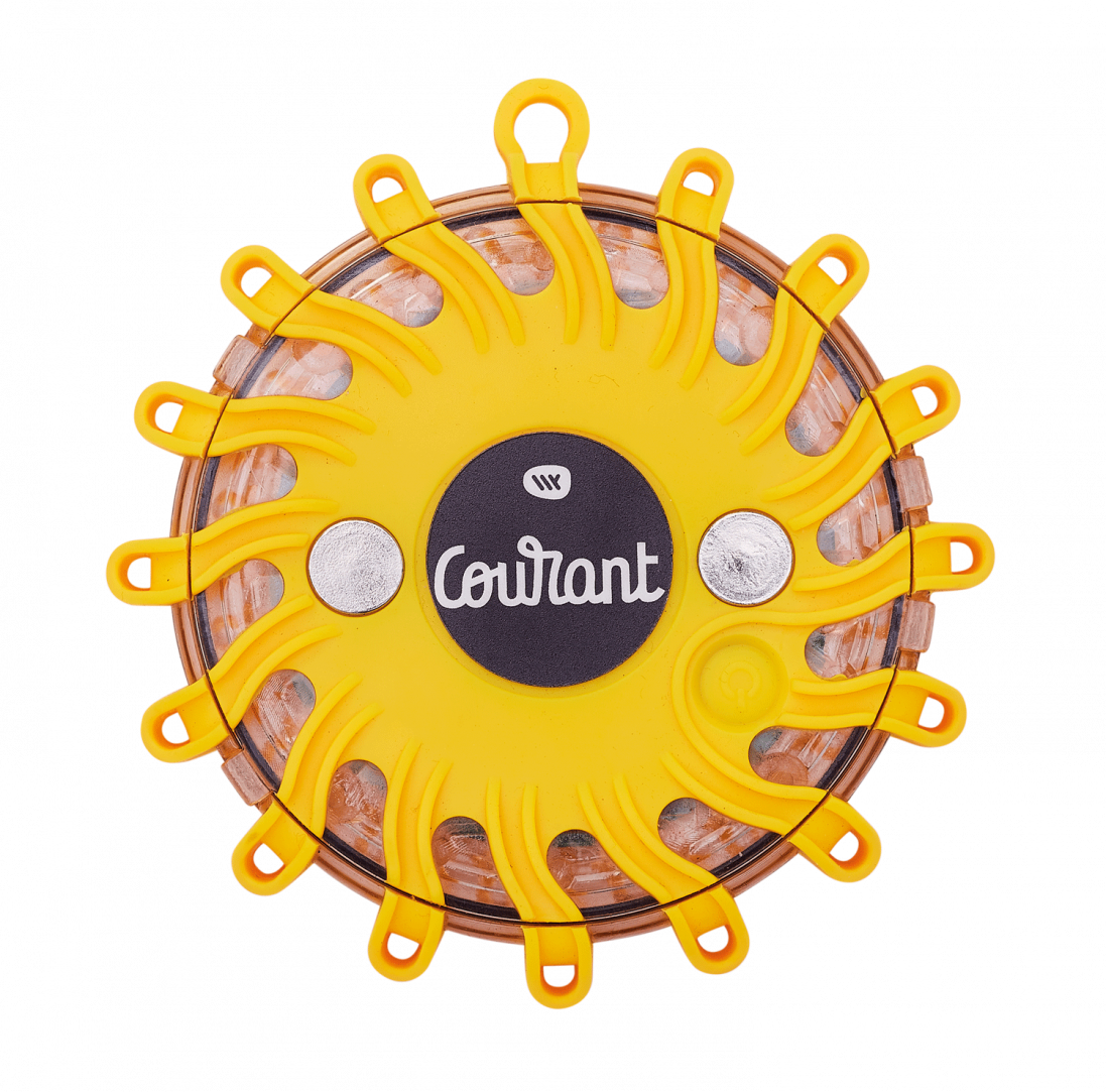 Balise de signalisation led jaune magnétique et rechargeable FLASH CODE COURANT