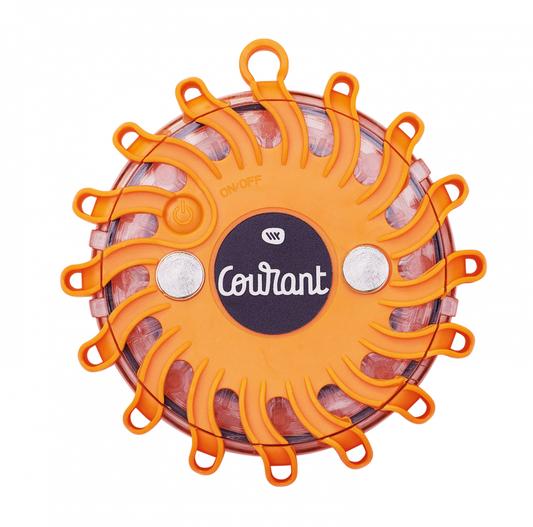 Balise de signalisation led orange magnétique et rechargeable FLASH CODE COURANT