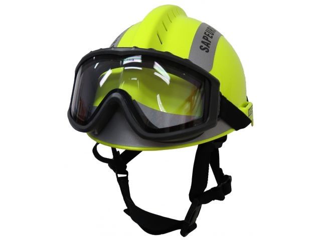 Casque F2 xtrem jaune fluo sapeurs-pompiers avec lunettes responder MSA