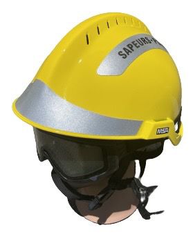 Casque F2 xtrem jaune sapeurs-pompiers avec lunettes responder MSA