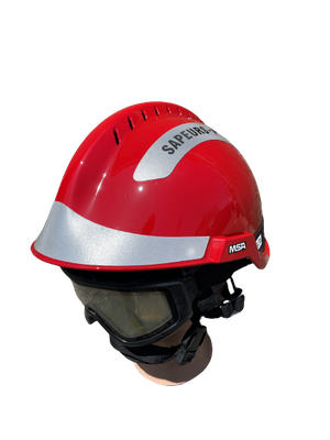 Casque F2 xtrem rouge sapeurs-pompiers avec lunettes responder MSA