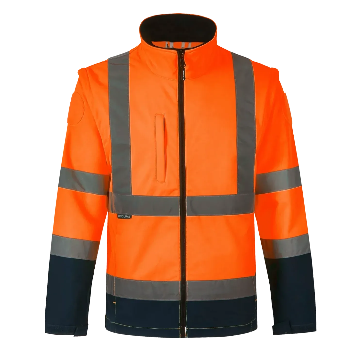 Veste softshell ZOE orange haute visibilité manches amovibles CODUPAL
