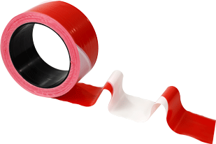 Ruban rubalise haute résistance 65mm x 100m Rouge/Blanc