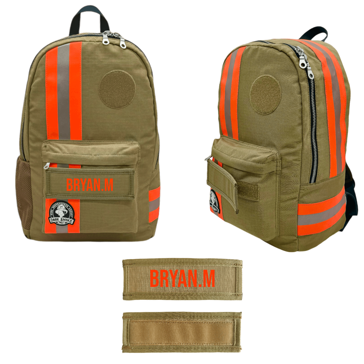 Sac à dos sable avec bandes réfléchissantes orange DARK SMOKE