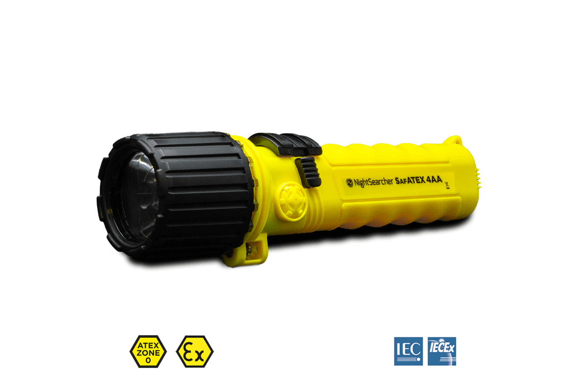 SafATEX Sigma 4AA – Lampe de poche certifiée ATEX, fonctionnant sur piles NIGHTSEARCHER
