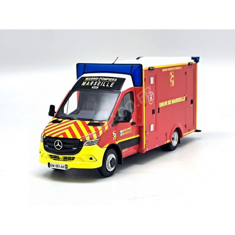 Véhicule miniature sapeurs-pompiers MERCEDES-BENZ SPRINTER WAS AR "BMPM" 1/43 ALERTE