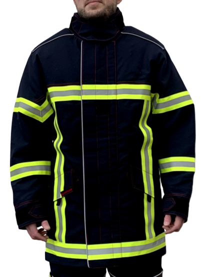 Veste d'intervention textile sapeurs-pompiers niveau 2 GAMMA bleu bandes Triple Trim MARTINAS