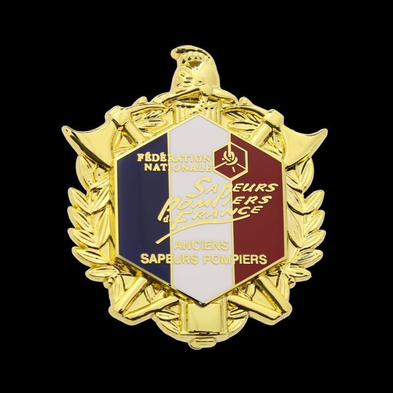 Insigne métal ancien sapeurs-pompiers or