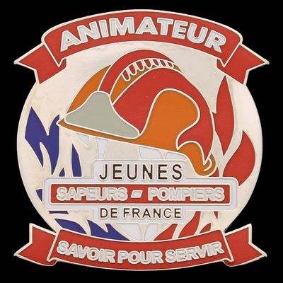 Insigne métal animateur JSP jeunes sapeurs-pompiers