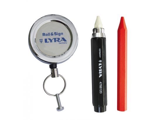 Kit traceur porte craie avec enrouleur et 12 craies LYRA