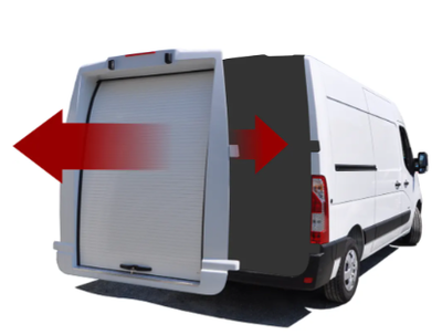 Kit de carrosserie polyester avec rideau aluminium pour véhicules incendie / industriels - personnalisable /  sur mesure