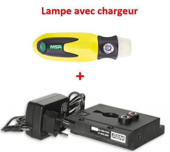 Lampe AS-R avec chargeur sapeurs-pompiers MSA Lampe AS-R avec chargeur sapeurs-pompiers MSA