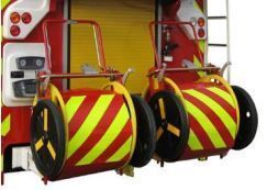 Lot 2 Housses bâches de signalisation pour dévidoir côté gauche et droit - véhicule incendie rétro réfléchissant