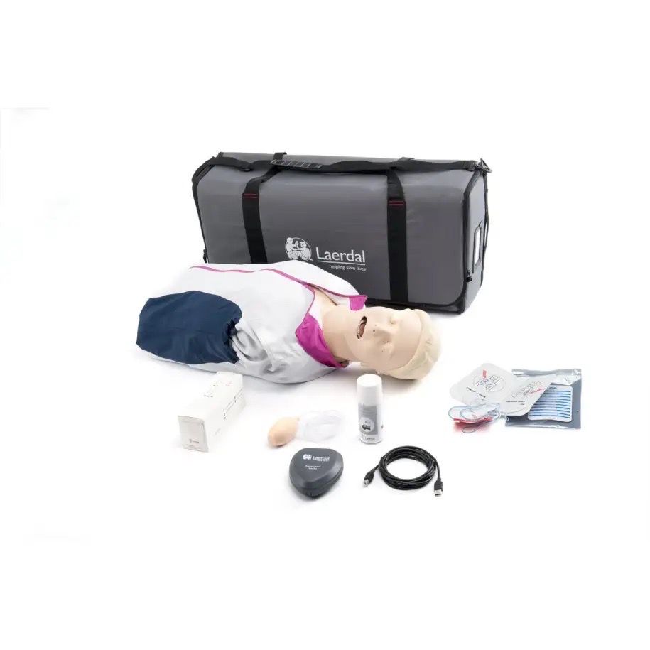 mannequin Nouveau Resusci Anne QCPR AED AW + tête gestion VA Torse en sac semi-rigide LAERDAL