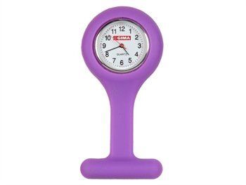 Montre infirmière silicone violette ronde