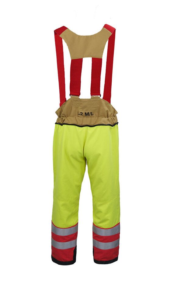 Pantalon de secours technique sapeurs-pompiers - coque interne - coloris rouge et jaune fluo PAUL BOYE