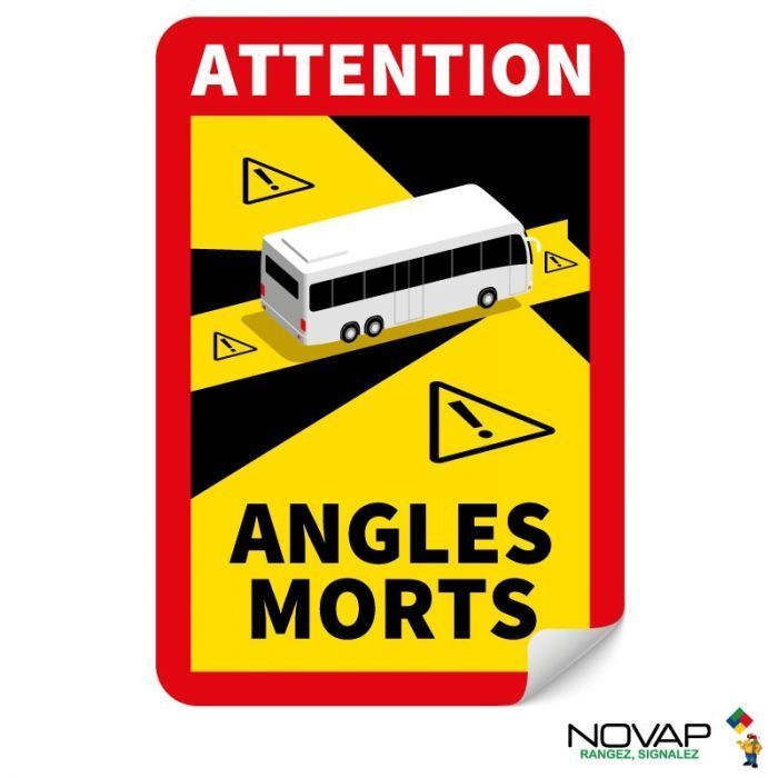 Panneau Angles morts pour bus- Adhésif 250 x 170 mm