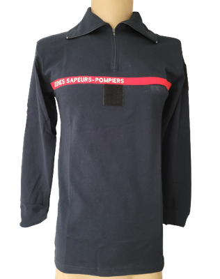 Polo manches longues Jeunes sapeurs-pompiers JSP 100% coton col zip BG-SAFETY