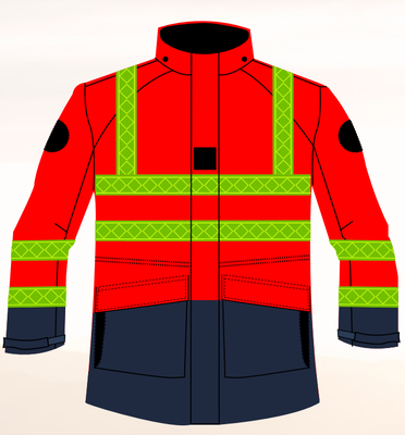 Parka / veste de pluie haute visibilité supports écussons ronds ALEX/HV2 CODUPAL