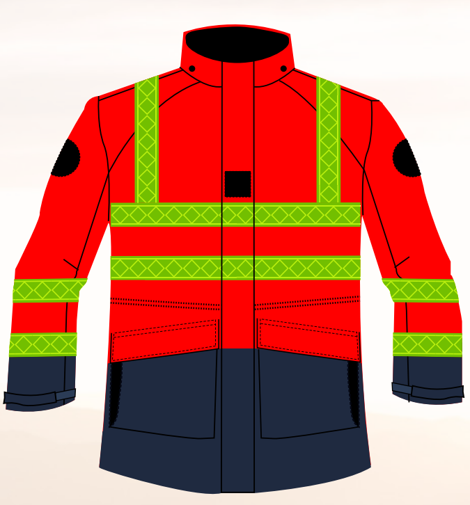 Parka / veste de pluie haute visibilité supports écussons ronds ALEX/HV2 CODUPAL