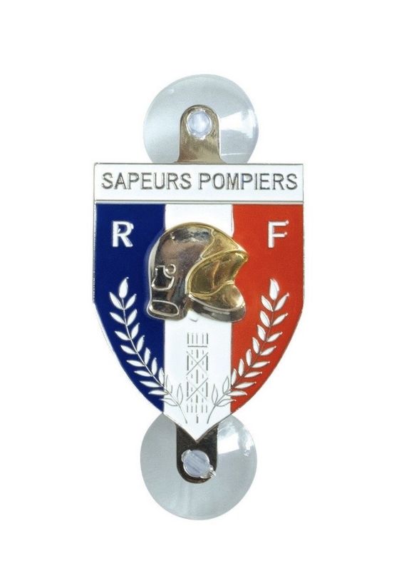 Plaque auto ventouse écusson sapeurs-pompiers