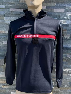 Polo technique pompier manches longues zip Polo technique pompier manches longues zip