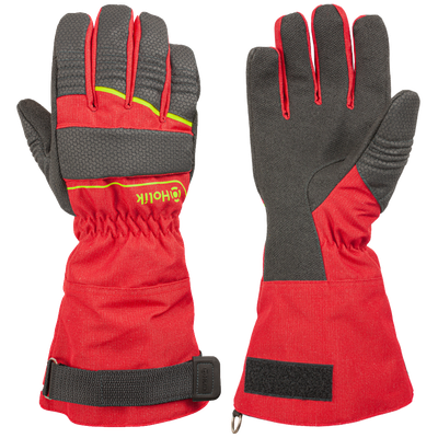 Gants d'attaque feux sapeurs-pompiers textile CRYSTAL LONG rouge HOLIK